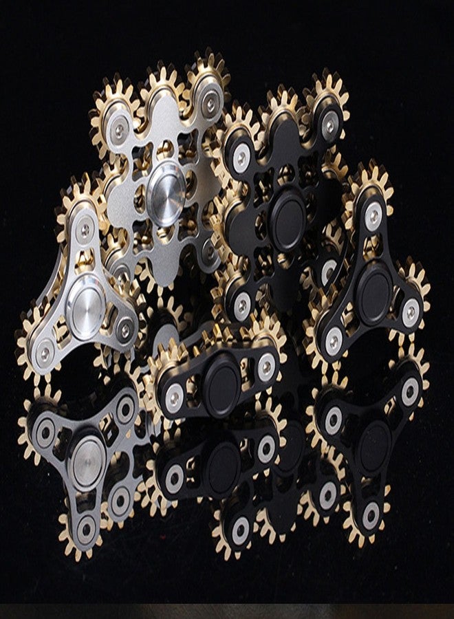 Bitopbi Pure Brass Fidget Spinner Gears Linkage Fidget Gyro Toy Metal DIY Hand Spinner Spins Long Time EDC Focus Meditation Break Bad Habits ADHD with Multiple Premium Bearings (Spinner 3 Gears White) - Image 5